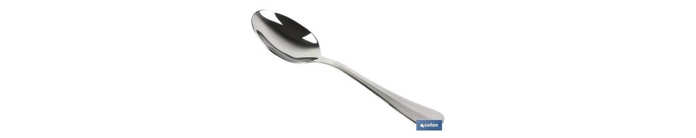 Cuchara de postre | Modelo Bolonia | Fabricado en Acero Inox 18/0 | Envase blíster o pack