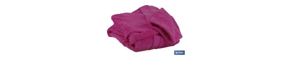Albornoz en | Color Fucsia | Modelo Primavera | 100% Algodón | Gramaje 500g/m² | Varias Tallas