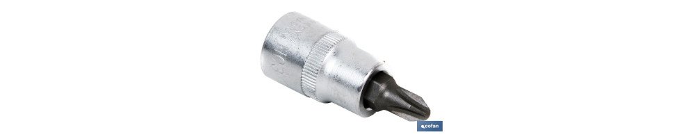 Llave de vaso de 1/2 | Fabricada en acero al cromo vanadio de alta calidad | Con punta corta Phillips 3