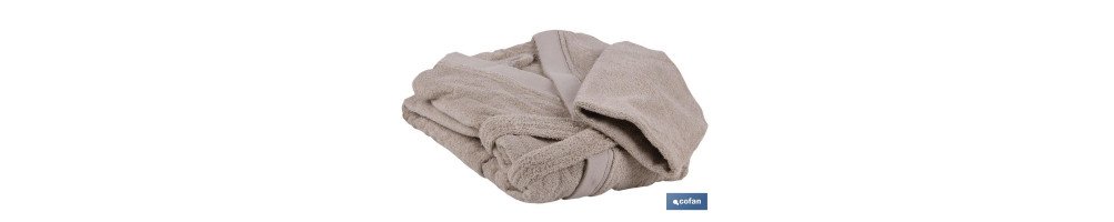 Albornoz | Modelo Abisinia | Color Beige | 100% algodón | Gramaje 500g/m² | Varias Tallas