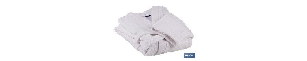 Albornoz Color blanco | 100% algodón | Gramaje 500g/m² | Varias Tallas