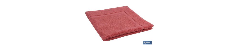 Alfombra de Baño | Modelo Jamaica | Color Coral | 100% Algodón | Gramaje 1000g/m² | Medidas 60 x 60 cm