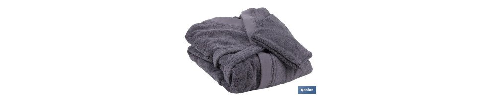 Albornoz Color Antracita | Modelo Piedra | 100% Algodón | Gramaje 500g/m² | Varias Tallas