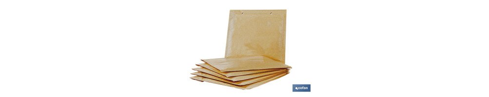 Pack 5 sobres | Papel Kraft con burbuja | Varias medidas | Color marrón