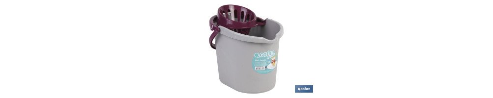 Cubo + Escurridor | Color Gris | Modelo Danubio | Con Asa Ergonómica