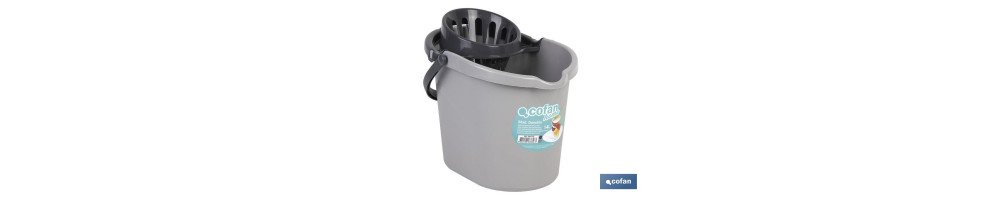 Cubo + Escurridor | Color Gris | Modelo Danubio | Con Asa Ergonómica