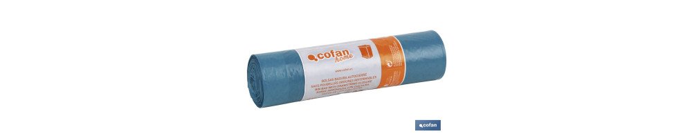 Bolsas de basura con autocierre | Polietileno baja densidad | Medida 55 x 55 cm | 30 Litros | Color azul | 15 Unidades