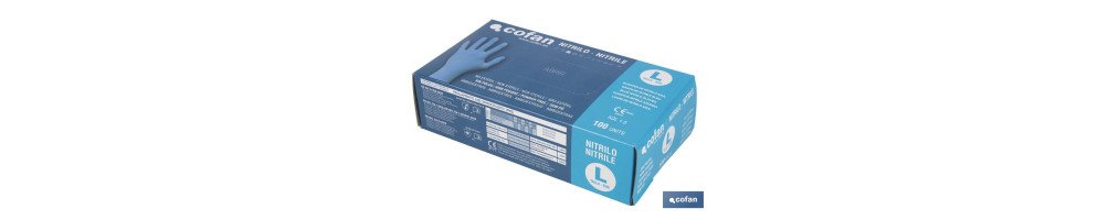 Caja de 100 unidades de guantes de nitrilo | Finos y elásticos | Sin polvo | Cómodos y agradables al tacto