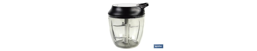 Picadora Manual de alimentos | Incluye Tapa y Accesorio Batidor | Capacidad 900 ml