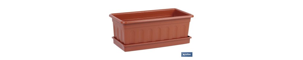 Jardinera Marrón | Modelo Azahar | Varias Medidas | Fabricadas en Polipropileno