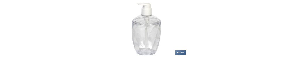 Dosificador de Jabón Transparente | Dispensador de jabón líquido | Capacidad: 0.43 L | Fabricado en polipropileno