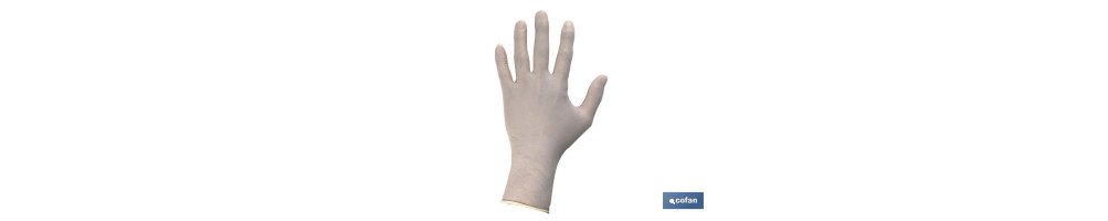 Caja dispensadora de 100 unidades de guantes de látex con polvo | Elásticos y maleables | Ideales contra bacterias