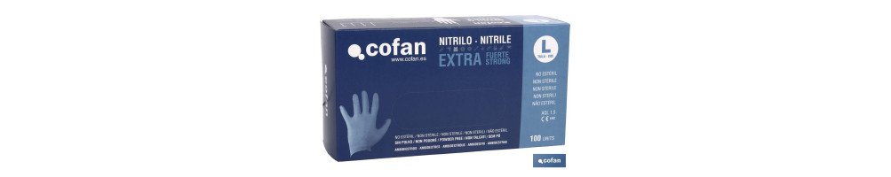 Caja de 100 unidades de guantes de nitrilo | Colocación ambidiestra | Sin polvo | Extrafuertes y resistentes