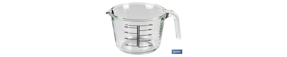 Jarra Medidora de Borosilicato | Modelo Baritina | Capacidad 1 L | Apta para microondas, Horno y Congelador