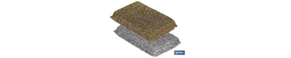 Pack de 2 multiesponjas en color oro y plata