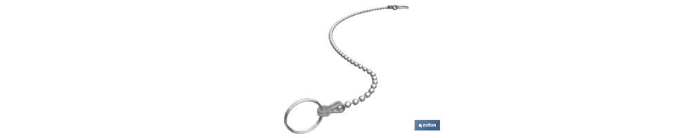 Cadena con Dos Anillas | Para Fijar el Tapón | Fabricada en Acero Inoxidable