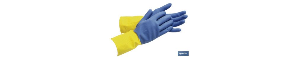 Guantes de menaje reforzados | 100 % de látex | Ideal para el contacto con detergentes, solventes y productos químicos