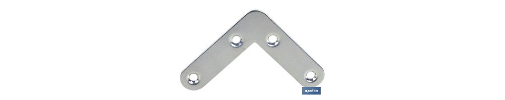 Escuadra Plana | Fabricada en acero zincado | Diferentes Medidas