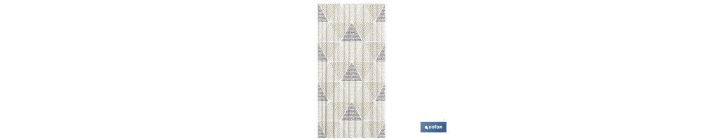 Cortina de Baño Impermeable con Estampado de Triángulos para Ducha | Diferentes tamaños | Incluye anillas