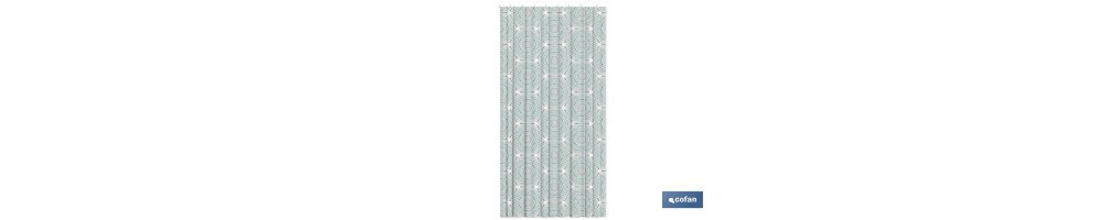 Cortina de Baño Impermeable con Estampado de Hexágonos para Ducha | Diferentes tamaños | Incluye anillas