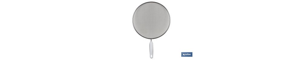 Tapa antisalpicaduras de acero inoxidable | Con mango resistente y antideslizante | Protección frente a salpicaduras