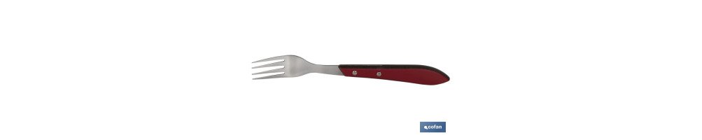 Pack de 3 tenedores chuleteros o de mesa | Con 4 púas | En 2 Colores