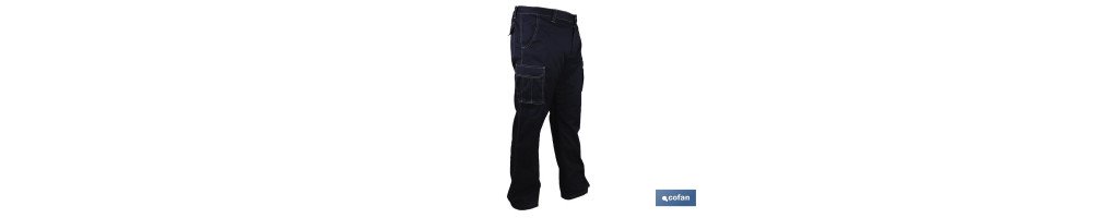 Pantalón de Trabajo Elástico Tipo Denim | Tallas de la 38 a la 64 | Color Azul Marino