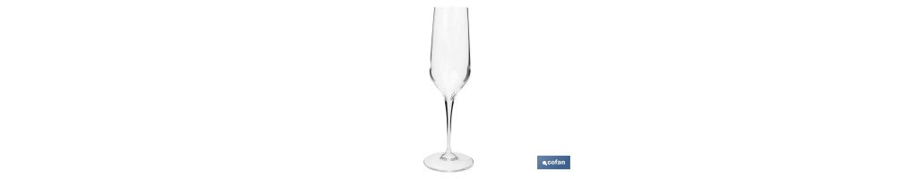 Pack de 6 copas de champagne Modelo Ágata | Capacidad: 23 cl | 100 % libres de plomo