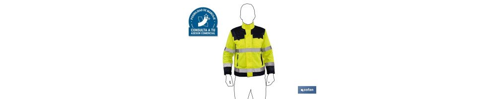 Chaqueta de Alta Visibilidad | Tallas desde la S hasta la XXXL | Color Amarillo y Azul Marino
