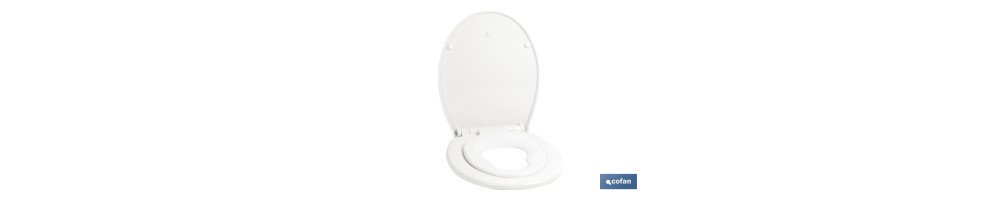 Tapa de WC familiar oval | Material: polipropileno | Cierre lento y silencioso