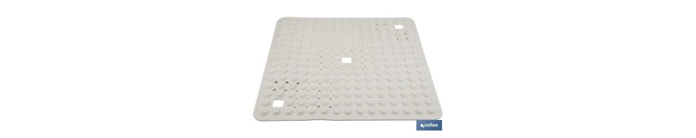 Alfombrilla de baño cuadrada | Adecuada para bañera o ducha | Superficie antideslizante | Varios colores | Medidas: 60 x 60 cm