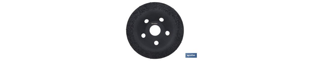 Plato Rectificador para Amoladora con Placas de Carburo de Tungsteno | Diferentes Granos | Medidas: Ø 115 x 22,23 mm