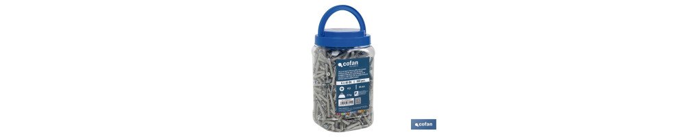 Pack de 500 Tacos de Golpe con Collarín Avelladado | Medidas: Ø6 mm x 40 mm