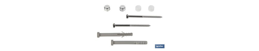 Set de 2 piezas de Taco Largo Inox | Para Sanitario de WC | Medida: Ø 6 x 80 mm de longitud