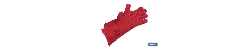 Guante de soldador con fibras largas | Interior forrado | Para trabajos de soldadura y trabajos mecánicos