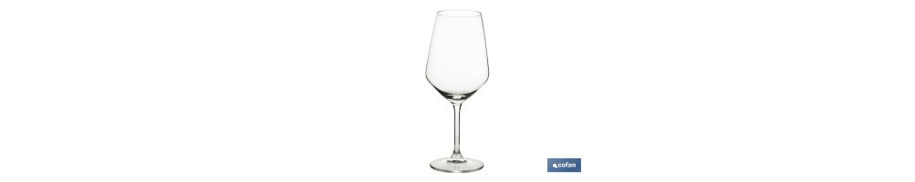 Pack de 6 copas de vino con capacidad de 53 cl | Con tallo fino y largo y cáliz con fondo ancho