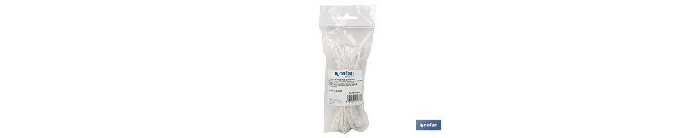 Cordón reforzado para tendederos de pared | Fabricado en poliéster | Madejas con diferentes medidas | Color: Blanco