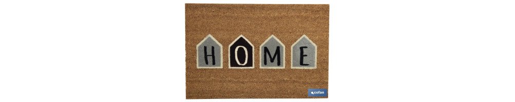 Felpudo para interior con diseño Home | Elaborado de coco floqueado y poliéster | Medidas: 40 x 60 x 1,60 cm