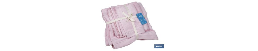Juego de 3 toallas de color rosa claro con 580 g/m2 | Gama Flor | Set de toallas 100 % de algodón