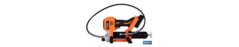 Pistola engrasadora a batería | Batería Li-ion 21 V 2 Ah | Presión máxima: 690 bar | Adecuada para cartuchos de 400 ml