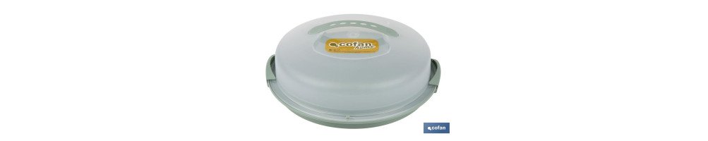 Tartera redonda en color verde | Incluye asa y tapa | Medidas: 34,5 x 11 cm