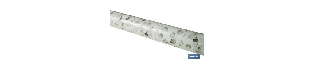 Hule con diseño moderno de hojas de eucalipto | Materiales: PVC y polipropileno | Fácil de limpiar | Disponible en diferentes m