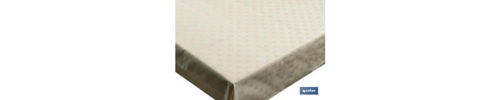 Mantel antimanchas resinado y confeccionado | Protección contra manchas | Material: 50 % de poliéster, 45 % de algodón | Difere