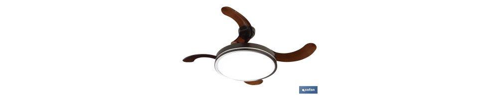 Ventilador de techo con 4 aspas plegables | 6 Niveles de velocidad