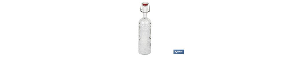 Botella de vidrio italiano con cierre de estribo | Capacidad: 1 litro