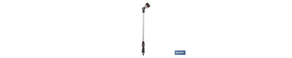 Lanza de riego multifunción de 76 cm de longitud y 6 posiciones riego | Control de caudal cómodo con el pulgar