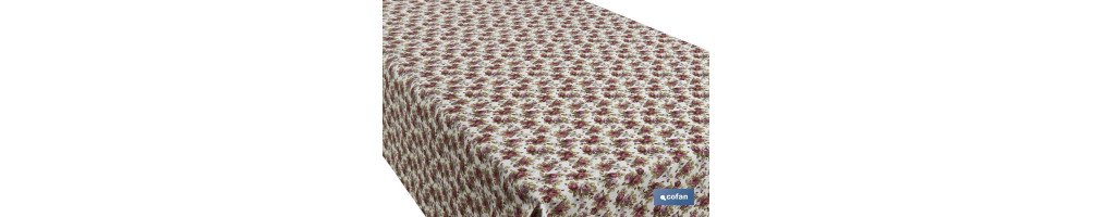 Rollo de mantel antimanchas | Estampado de rosas | Materiales: algodón y poliéster | Fácil de limpiar | Medidas: 1,40 x 25 m