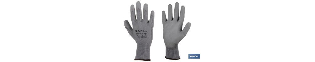 Guantes 100 % de poliéster | Impregnados para mayor seguridad | Flexibles | Protección y confort | Sin costuras