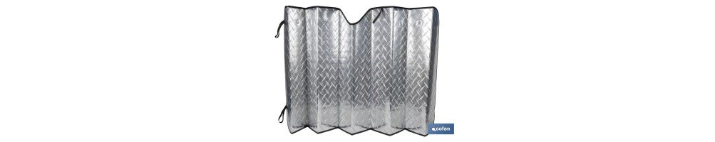 Parasol delantero con efecto láser | Con 2 ventosas | Protege tu vehículo de los rayos UV