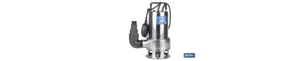 Electrobomba sumergible para aguas sucias | Potencia: 750 W | Caudal máximo: 13000l/h | 7 m de inmersión | Interruptor de flota